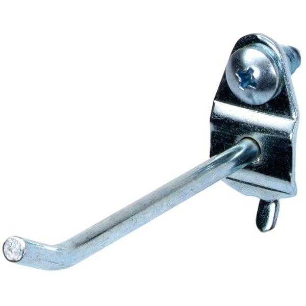 DuraHook 4" Single Rod, 30 Degree Pegboard Hook, 10 Pack